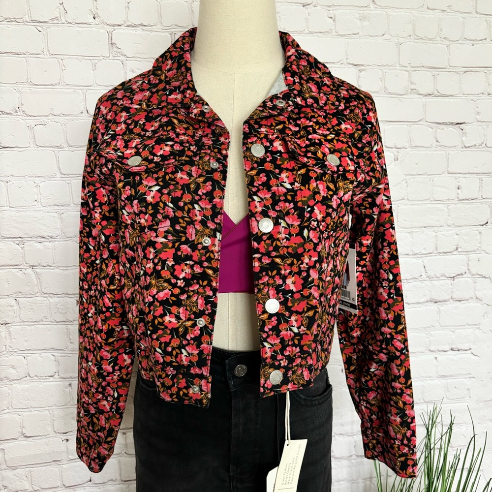 SANCTUARY Girls Long Sleeve Cropped Floral Twill Jacket--NWT—14/16
